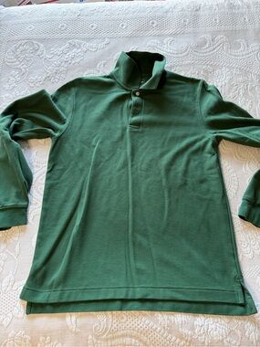 L.L. Bean Men's Forest Green Crewneck Polo Shirt men's small EUC classic tennis